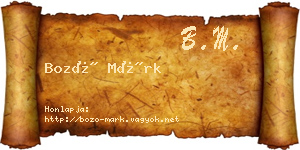 Bozó Márk névjegykártya