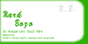 mark bozo business card